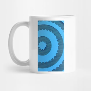 Wooden Blue Cogs Mug